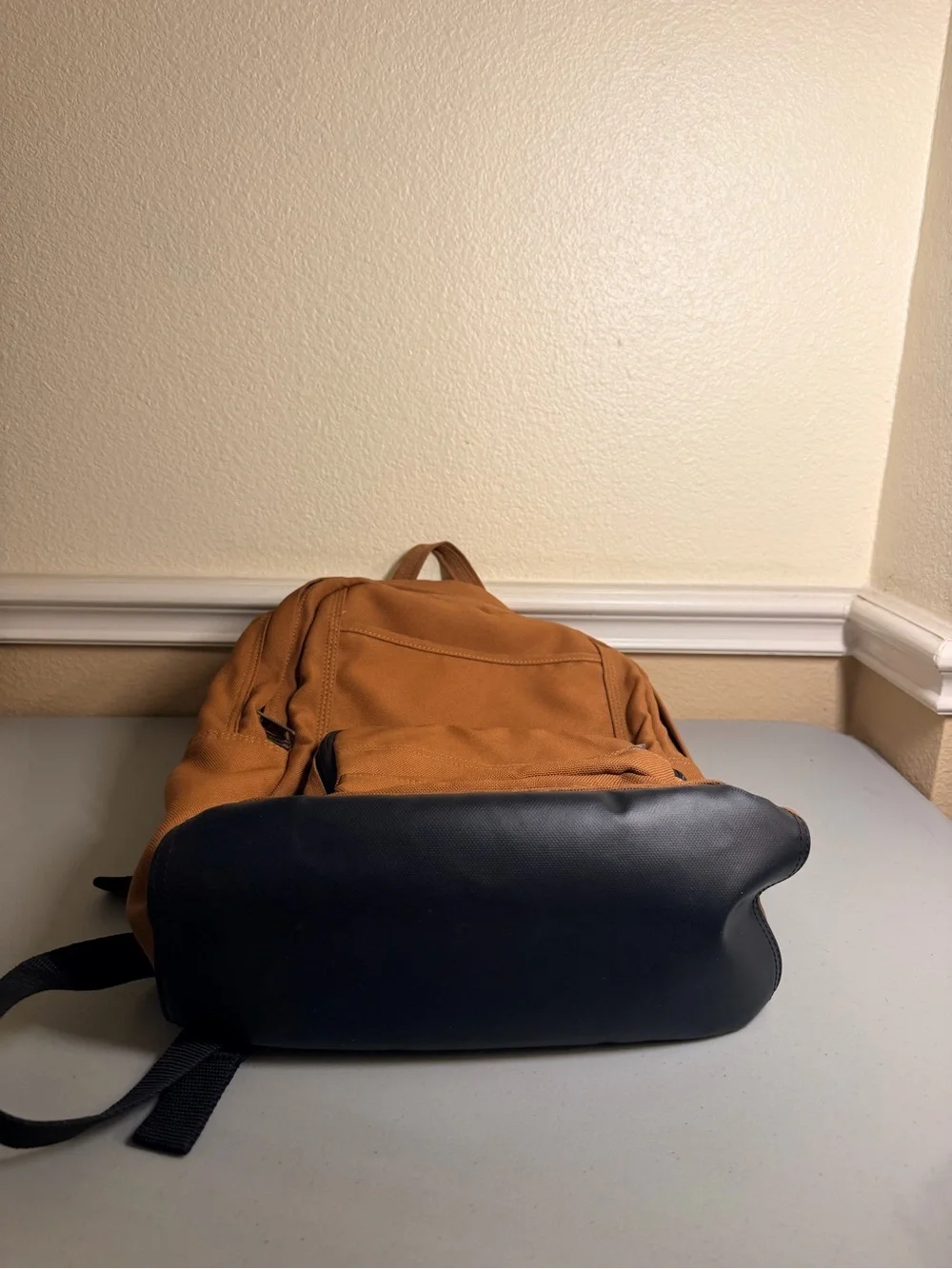 Carhartt Tan Canvas Backpack with Black Trim